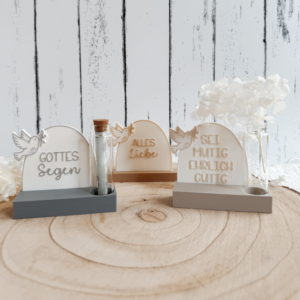STL 3D Druck Datei 4er Set Kirche Jugendweihe Aufsteller für Reagenzgläser, Gutscheine oder Geld Konfirmation Kommunion Taufe 3D-Druck Datei