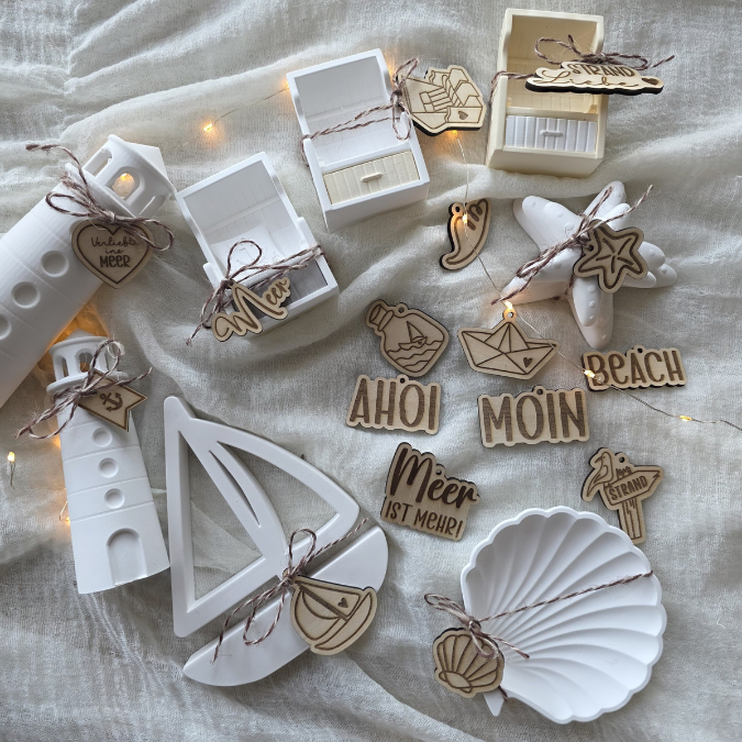 SVG Laserdatei 18 Designs Geschenkanhänger Meer Strand Urlaub Sommer Maritim Strandkorb Etiketten Tags SVG-Datei – Bild 3