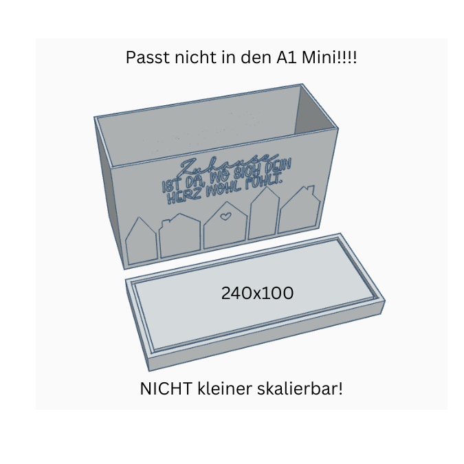 3D Druck Datei STL XXL Windlicht für beliebige LED Lichter Rechteckig Zuhause ist da, wo sich dein herz wohlfühlt + Sockel 240x100mm 3D-Druck – Bild 2