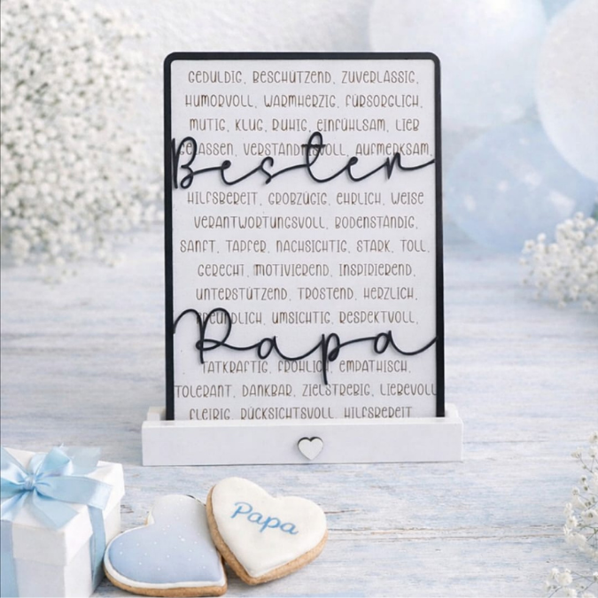 SVG Datei Rahmen mit Ständer Geschenkidee für Papa verschiedene Designs Vatertag Opa Mann SVG Laserdatei Laserfile Lasercut Männergeschenk 3mm 4mm – Bild 10