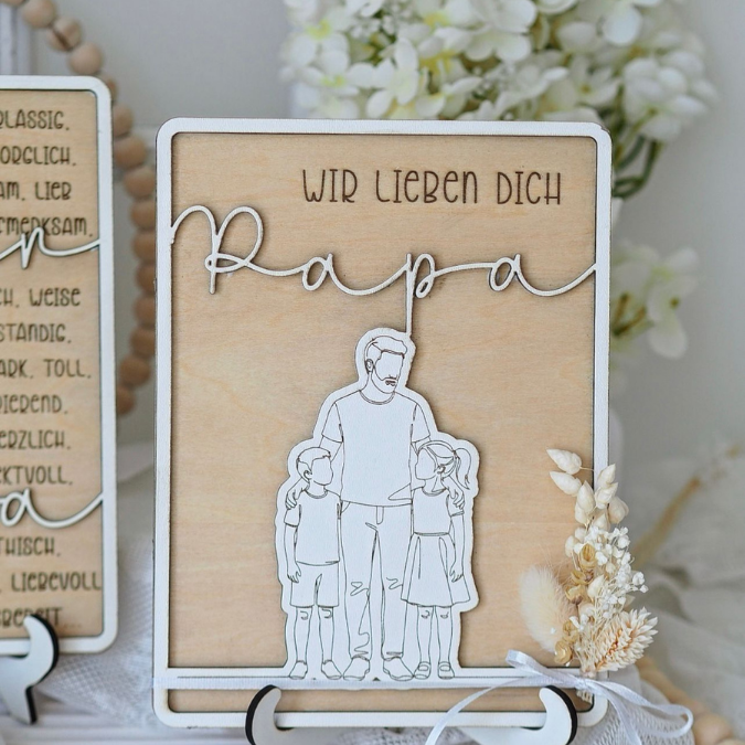 SVG Datei Rahmen mit Ständer Geschenkidee für Papa verschiedene Designs Vatertag Opa Mann SVG Laserdatei Laserfile Lasercut Männergeschenk 3mm 4mm – Bild 28