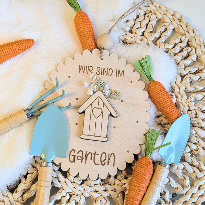 SVG Laserdatei 6er Set Holzscheiben Wir sind im Garten Schilder Schild Outdoor Gartenglück Blumen Gravur SVG Datei – Bild 21