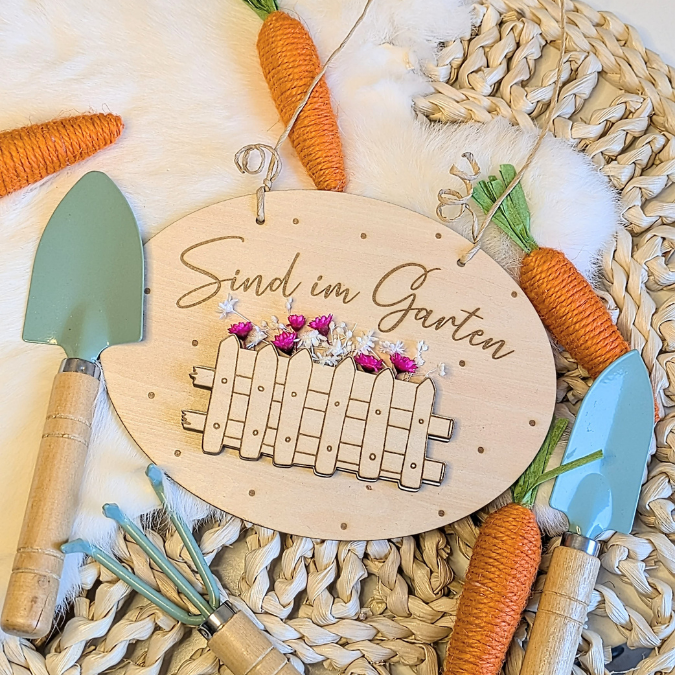 SVG Laserdatei 6er Set Holzscheiben Wir sind im Garten Schilder Schild Outdoor Gartenglück Blumen Gravur SVG Datei – Bild 22
