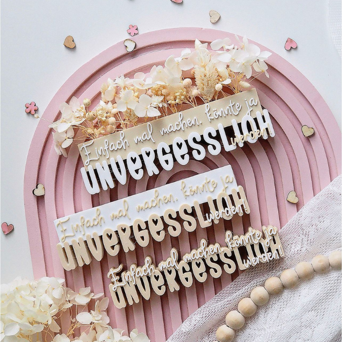 STL 3D Druck Datei 3 Designs Schriftzug "Einfach mal mahen könnte ja unvergesslich werden" Statement 3D-Druck Datei positiv Quote Gute Laune – Bild 4