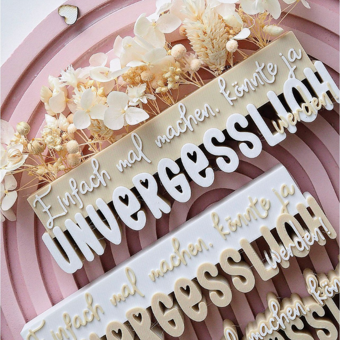 STL 3D Druck Datei 3 Designs Schriftzug "Einfach mal mahen könnte ja unvergesslich werden" Statement 3D-Druck Datei positiv Quote Gute Laune – Bild 5