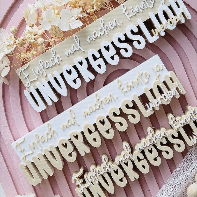 STL 3D Druck Datei 3 Designs Schriftzug "Einfach mal mahen könnte ja unvergesslich werden" Statement 3D-Druck Datei positiv Quote Gute Laune – Bild 6