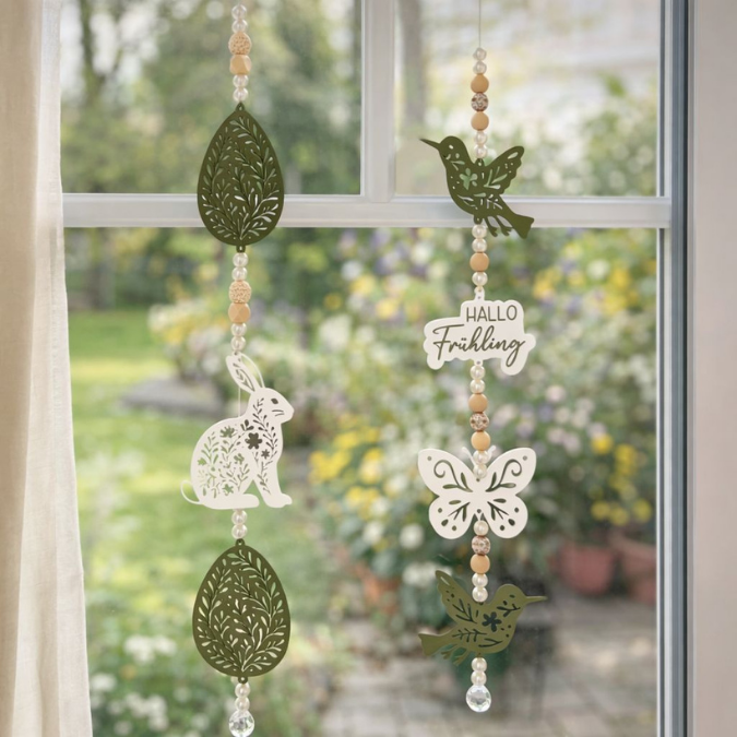 STL 3D Druck Datei 5 Designs Sonnenfänger Frühling Vogel Schmetterling Hase Ei 3D-Datei 3D-Druck Vorlage Frühlingsdeko 3D Frühling