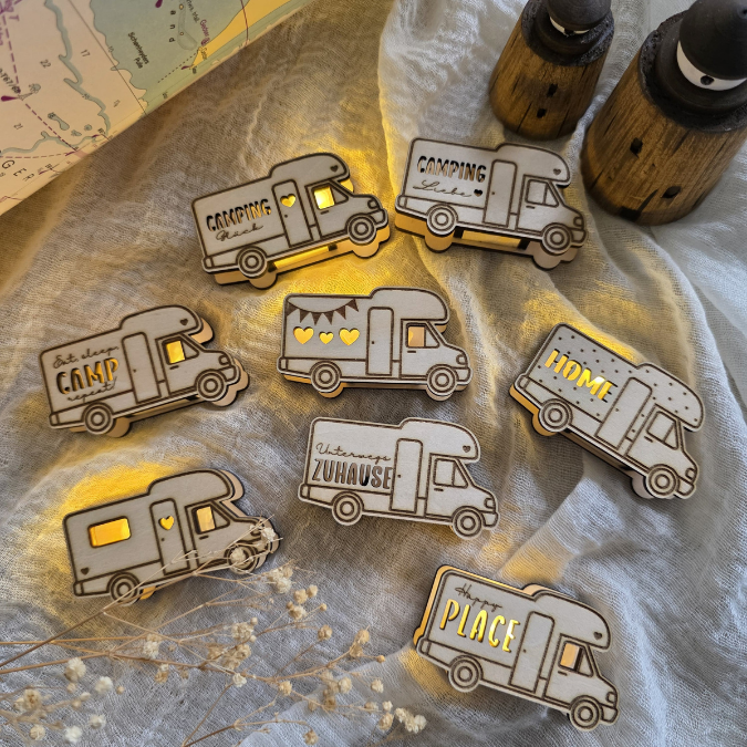 SVG Laserdatei Wohnmobil Camping 8 Designs 2 Größen klein für Ballonlichter groß für Lichterkette Ballonlicht Leuchtdeko SVG-Datei – Bild 11