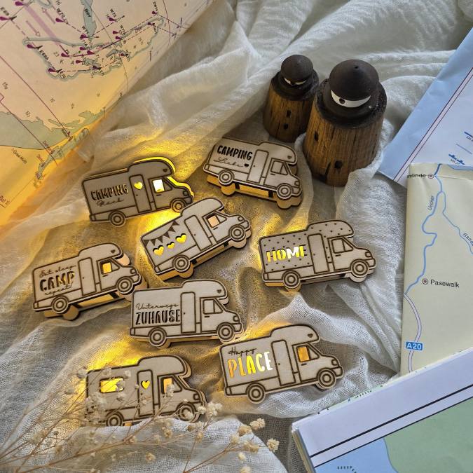 SVG Laserdatei Wohnmobil Camping 8 Designs 2 Größen klein für Ballonlichter groß für Lichterkette Ballonlicht Leuchtdeko SVG-Datei – Bild 12