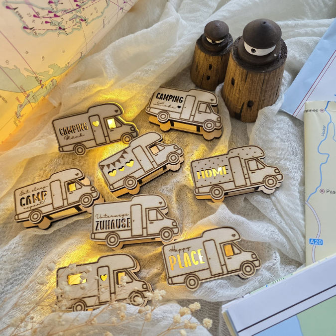 SVG Laserdatei Wohnmobil Camping 8 Designs 2 Größen klein für Ballonlichter groß für Lichterkette Ballonlicht Leuchtdeko SVG-Datei – Bild 16