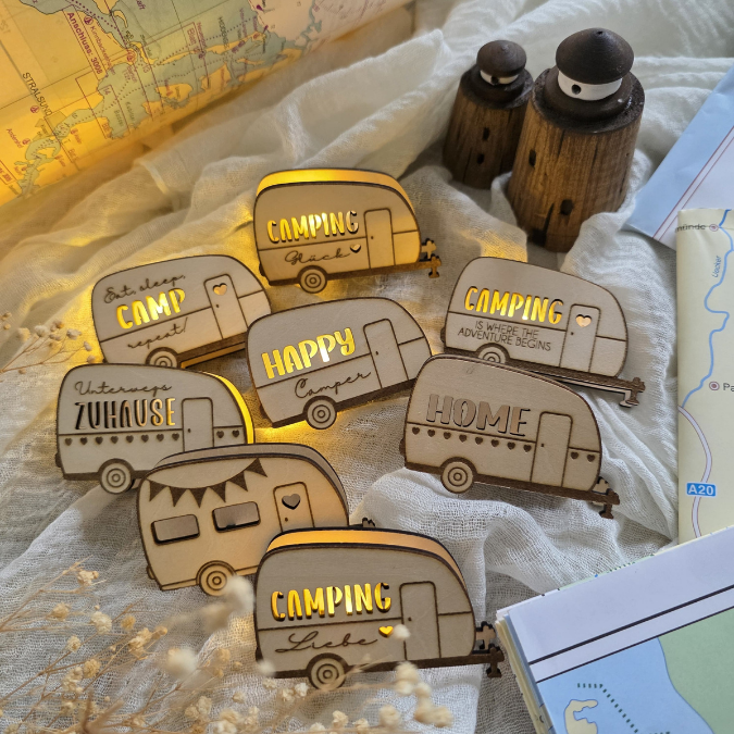 SVG Laserdatei Wohnwagen Camping 8 Designs 2 Größen klein für Ballonlichter groß für Lichterkette Ballonlicht Leuchtdeko SVG-Datei – Bild 10