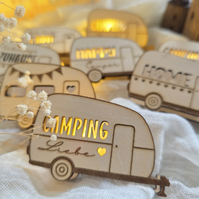 SVG Laserdatei Wohnwagen Camping 8 Designs 2 Größen klein für Ballonlichter groß für Lichterkette Ballonlicht Leuchtdeko SVG-Datei – Bild 9