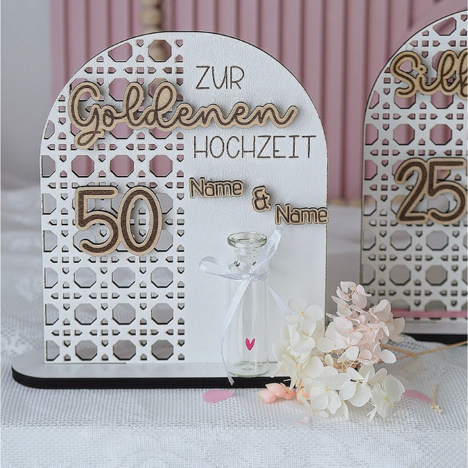 SVG Laserdatei Aufsteller Silberhochzeit und Goldhochzeit 25 Hochzeit 50 Jahre verheiratet rattan optik Geldgeschenk Hochzeitsgeschenk personalisierbar 3mm 4mm – Bild 17