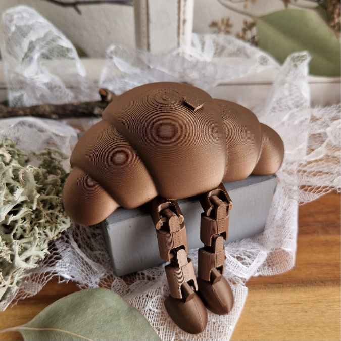 STL 3D Druck Datei Wackelbeine Croissant cute boho Deko Frühstück Croissant mit Beinen Frankreich Deko Frühstück 3D-Druck STL kawaii – Bild 3