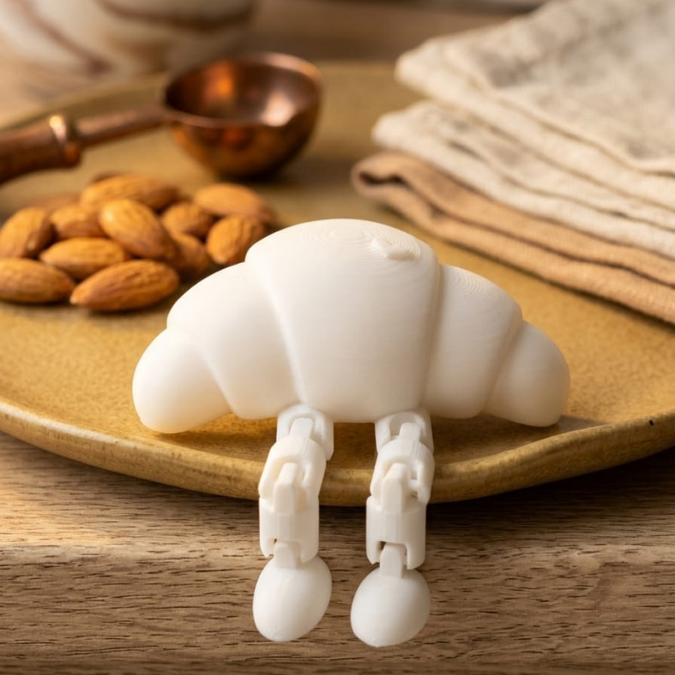 STL 3D Druck Datei Wackelbeine Croissant cute boho Deko Frühstück Croissant mit Beinen Frankreich Deko Frühstück 3D-Druck STL kawaii – Bild 7