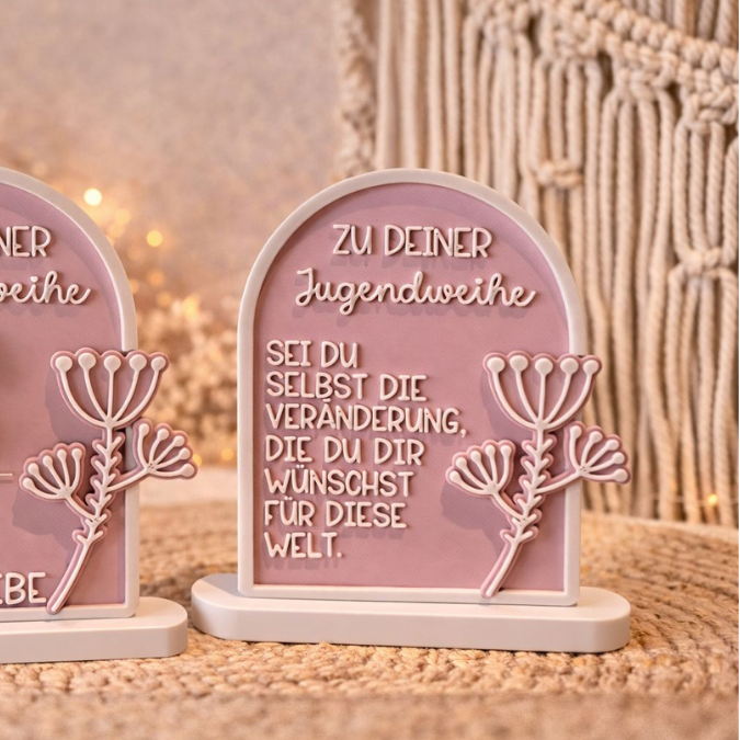 STL 3D Druck Datei 2er Set Jugendweihe Aufsteller für geldgeschenk, Gutscheine oder Blumen 3D-Druck Datei – Bild 7