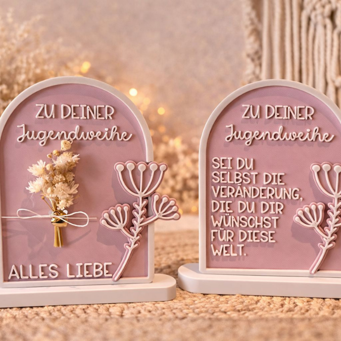 STL 3D Druck Datei 2er Set Jugendweihe Aufsteller für geldgeschenk, Gutscheine oder Blumen 3D-Druck Datei – Bild 3