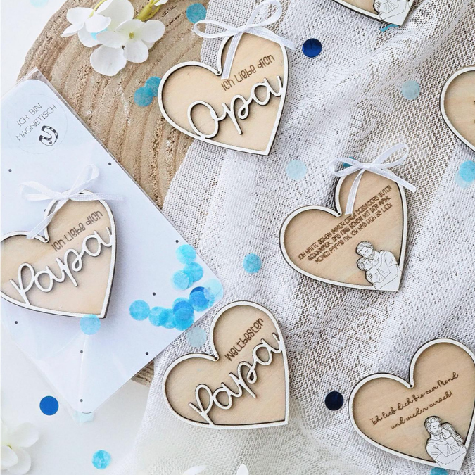 SVG Datei Rahmen Herzen für Papa Geschenkidee verschiedene Designs Vatertag Opa Mann SVG Laserdatei Laserfile Lasercut 3mm und 4mm Holz – Bild 27