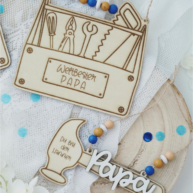 SVG Laser Datei Hammer Werkzeugkasten zum aufhängen Männer Geschenkidee für Papa Vatertag Opa Mann Lasercut Männergeschenk Vater Werkstatt – Bild 13