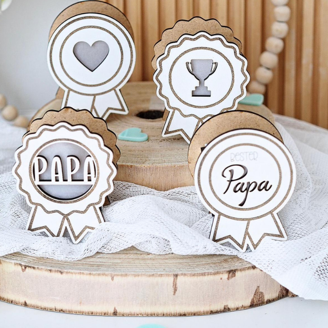 SVG Laser Datei 4 designs Mini Licht-Medaillen für Ballonlicht Geschenkidee für Papa Vatertag Opa Mann SVG Laserdatei Männergeschenk – Bild 19