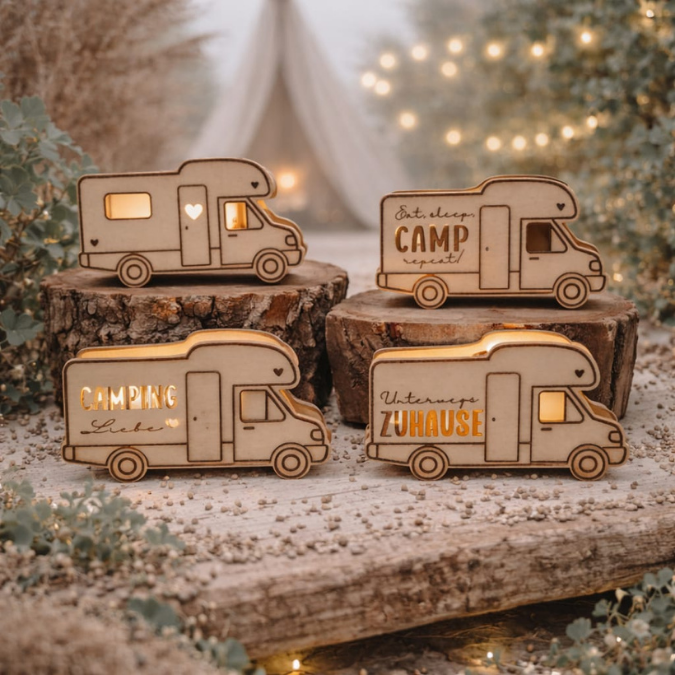 SVG Laserdatei Wohnmobil Camping 8 Designs 2 Größen klein für Ballonlichter groß für Lichterkette Ballonlicht Leuchtdeko SVG-Datei – Bild 3