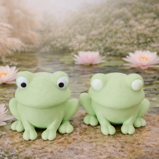 STL 3D Druck Datei 2er Set Frösche Frosch 3D-Druck Datei Deko Frühling Sommer Froschliebe Teich Beet Garten Outdoor – Bild 10