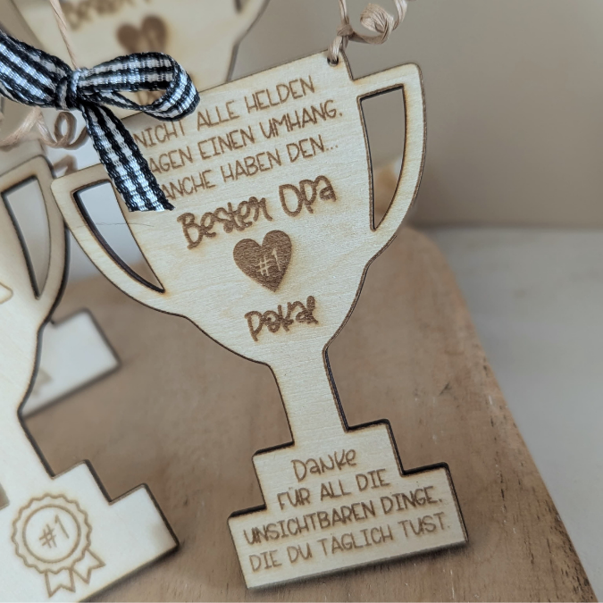 SVG Laser Datei Papa Opa Pokal zum stellen oder Hängen Geschenkidee für Vatertag Großvater Mann SVG Laserdatei Männergeschenk 3mm 4mm – Bild 23