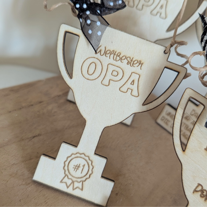 SVG Laser Datei Papa Opa Pokal zum stellen oder Hängen Geschenkidee für Vatertag Großvater Mann SVG Laserdatei Männergeschenk 3mm 4mm – Bild 26