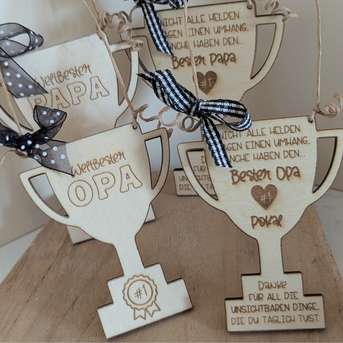 SVG Laser Datei Papa Opa Pokal zum stellen oder Hängen Geschenkidee für Vatertag Großvater Mann SVG Laserdatei Männergeschenk 3mm 4mm – Bild 21