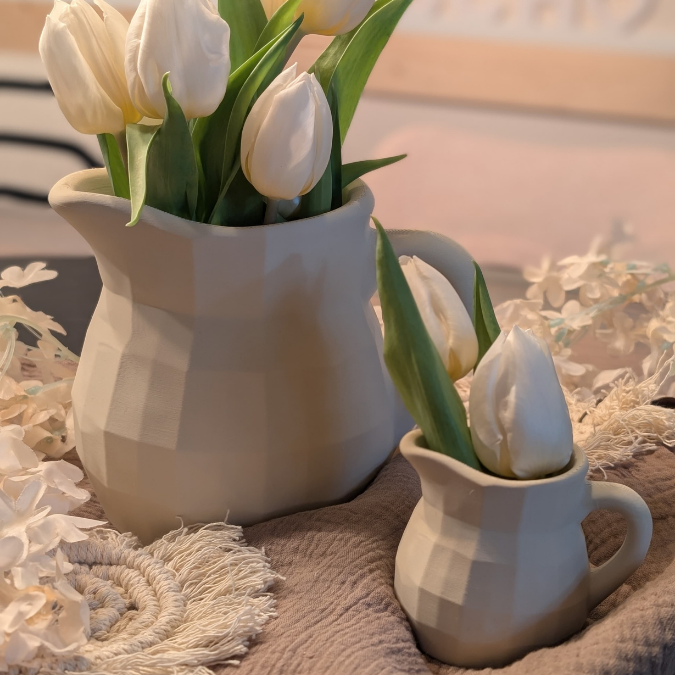 STL 3D Druck Datei 4er Set Milchkanne Kanne Pflanzgefäß Dekokanne Kanne Gartentisch Outdoor Shabby Deko 3d Druck Vase 3D-Druck Datei – Bild 12