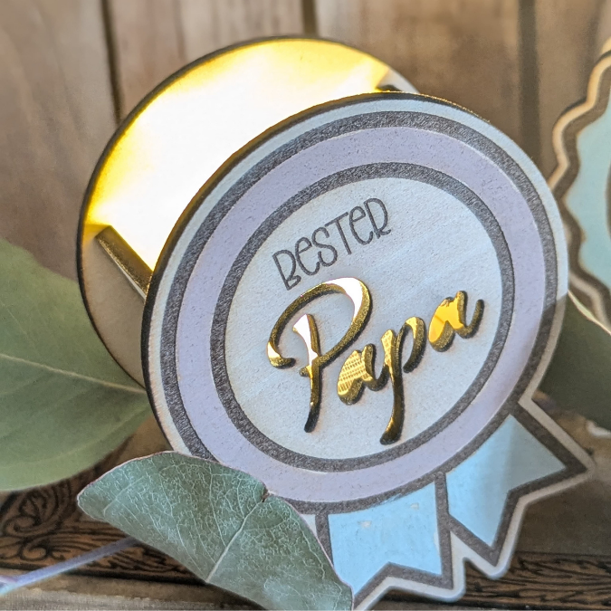 SVG Laser Datei 4 designs Mini Licht-Medaillen für Ballonlicht Geschenkidee für Papa Vatertag Opa Mann SVG Laserdatei Männergeschenk – Bild 12