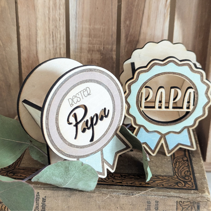 SVG Laser Datei 4 designs Mini Licht-Medaillen für Ballonlicht Geschenkidee für Papa Vatertag Opa Mann SVG Laserdatei Männergeschenk – Bild 6