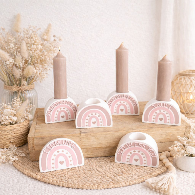 STL 3D Druck Datei 6er Set Regenbogen Kirche Kerzenständer oder für Reagenzgläser, Geld Konfirmation Kommunion Taufe Firmung God bless you 3D-Druck – Bild 9