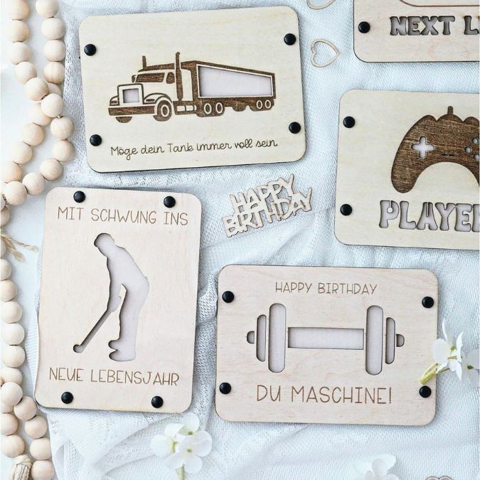 SVG Laserdatei Männer Geldgeschenk Verpackung für Geld 10 Designs Gutscheinkarten Vatertag LKW Bagger Playstation Werkzeug Hantel SVG-Datei – Bild 21