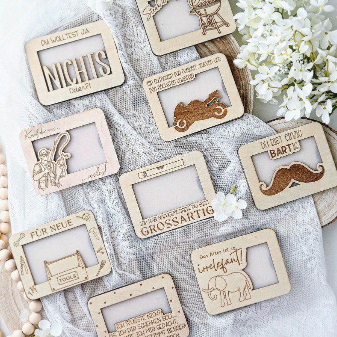 9 Designs Laserdatei Verpackung für Gutscheinkarten Gutscheine Geld Männer Mann Papa Ec Kartengröße Geldgeschenk Wunschgutschein SVG Datei – Bild 15