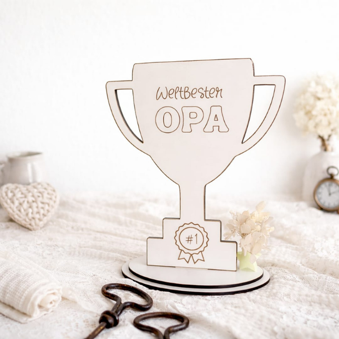 SVG Laser Datei Papa Opa Pokal zum stellen oder Hängen Geschenkidee für Vatertag Großvater Mann SVG Laserdatei Männergeschenk 3mm 4mm – Bild 30