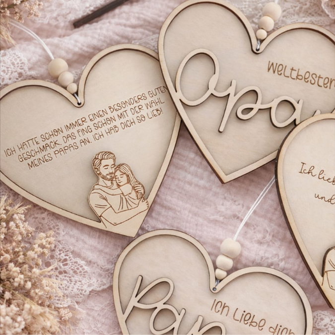 SVG Datei Rahmen Herzen für Papa Geschenkidee verschiedene Designs Vatertag Opa Mann SVG Laserdatei Laserfile Lasercut 3mm und 4mm Holz – Bild 31