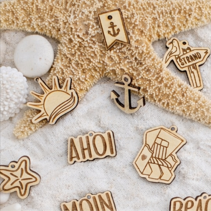 SVG Laserdatei 18 Designs Geschenkanhänger Meer Strand Urlaub Sommer Maritim Strandkorb Etiketten Tags SVG-Datei – Bild 6