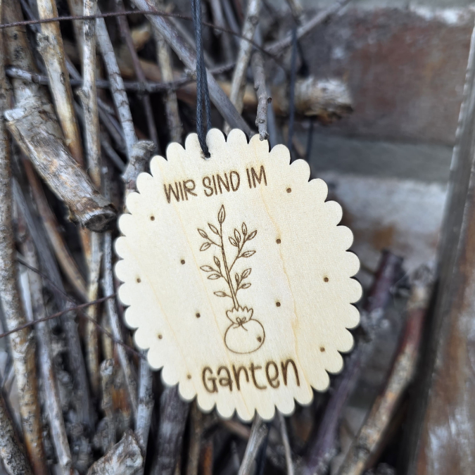 SVG Laserdatei 6er Set Holzscheiben Wir sind im Garten Schilder Schild Outdoor Gartenglück Blumen Gravur SVG Datei – Bild 9