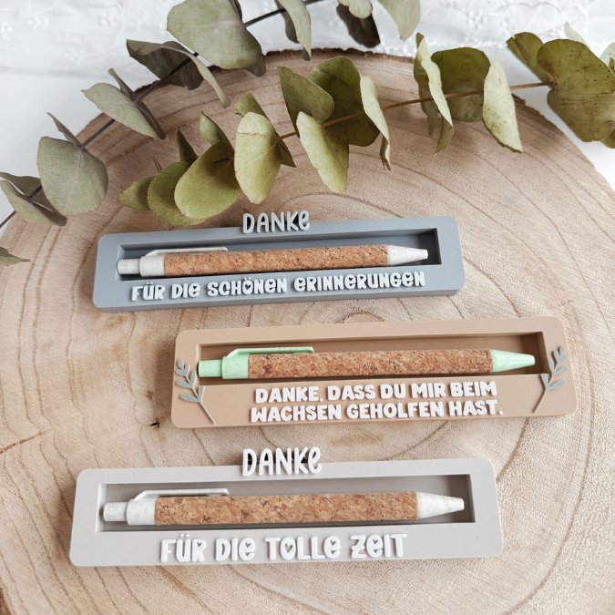 STL 3D Druck Datei 11 Designs Halter für Stifte Lehrerin Erzieherin Lehrer Erzieher Verpackung für Kugelschreiber Box 3D-Druck Datei – Bild 3