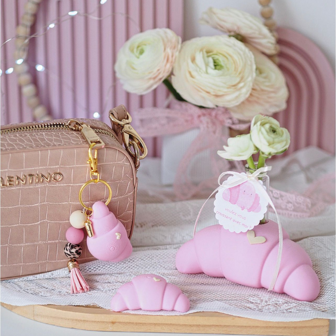 STL 3D Druck Datei 3 Designs Croissants Kerzenständer od Vase Schlüsselanhänger Anhänger Croissant Frankreich Deko Frühstück 3D-Druck STL – Bild 11