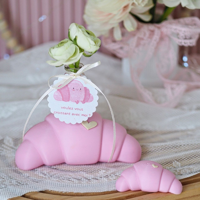 STL 3D Druck Datei 3 Designs Croissants Kerzenständer od Vase Schlüsselanhänger Anhänger Croissant Frankreich Deko Frühstück 3D-Druck STL – Bild 8