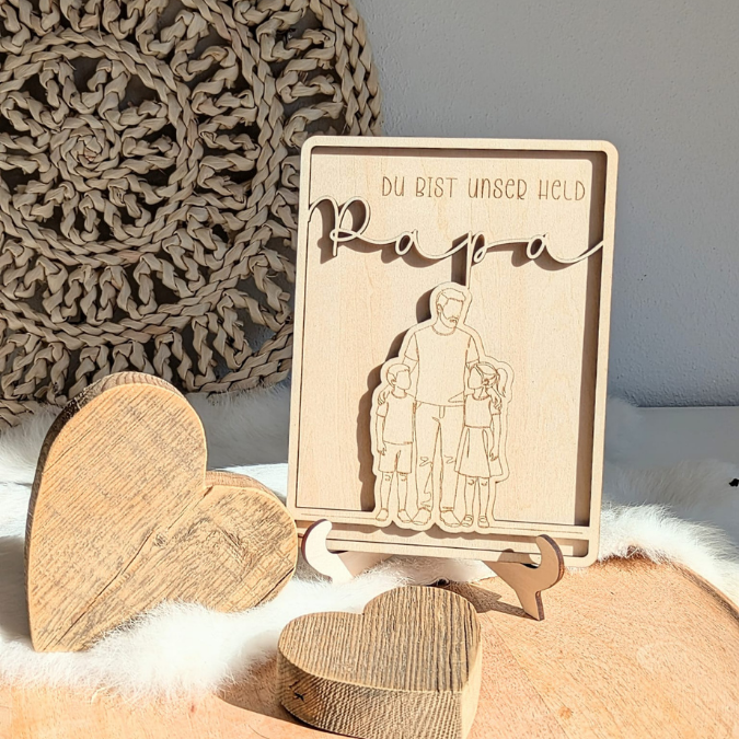SVG Datei Rahmen mit Ständer Geschenkidee für Papa verschiedene Designs Vatertag Opa Mann SVG Laserdatei Laserfile Lasercut Männergeschenk 3mm 4mm – Bild 23