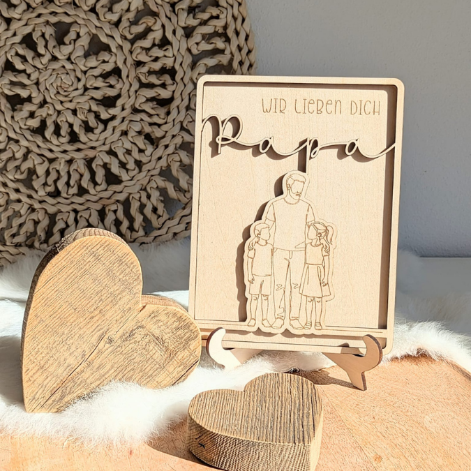 SVG Datei Rahmen mit Ständer Geschenkidee für Papa verschiedene Designs Vatertag Opa Mann SVG Laserdatei Laserfile Lasercut Männergeschenk 3mm 4mm – Bild 24