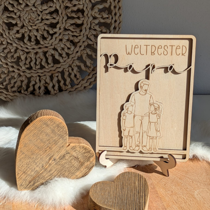 SVG Datei Rahmen mit Ständer Geschenkidee für Papa verschiedene Designs Vatertag Opa Mann SVG Laserdatei Laserfile Lasercut Männergeschenk 3mm 4mm – Bild 21