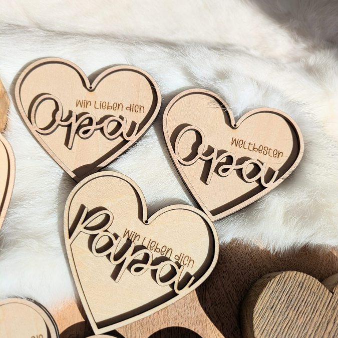 SVG Datei Rahmen Herzen für Papa Geschenkidee verschiedene Designs Vatertag Opa Mann SVG Laserdatei Laserfile Lasercut 3mm und 4mm Holz – Bild 19