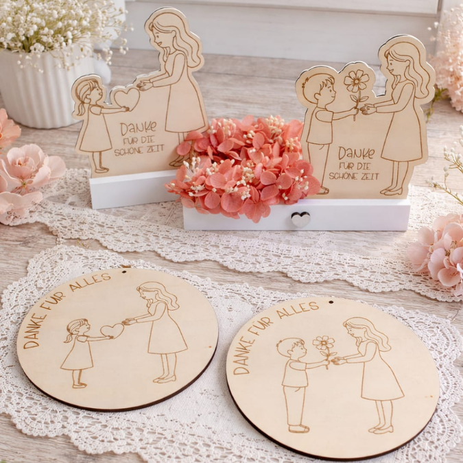 SVG Laser Datei 6 designs Kindergartenabschied Aufsteller Klötzchendatei und Holzscheiben Geschenk Erzieherin Kita KiGa SVG Datei Schulkind – Bild 8
