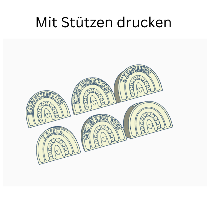 STL 3D Druck Datei 6er Set Regenbogen Kirche Kerzenständer oder für Reagenzgläser, Geld Konfirmation Kommunion Taufe Firmung God bless you 3D-Druck – Bild 2