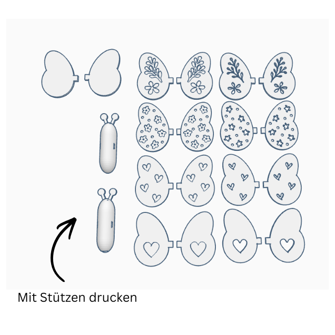STL 3D Druck Datei Schmetterlinge Gartenstecker Deko auch für Magnet 8x2mm Pflanzen Outdoor Deko Pflanzenstecker für 6mm, 8mm & 10mm Stäbe – Bild 2