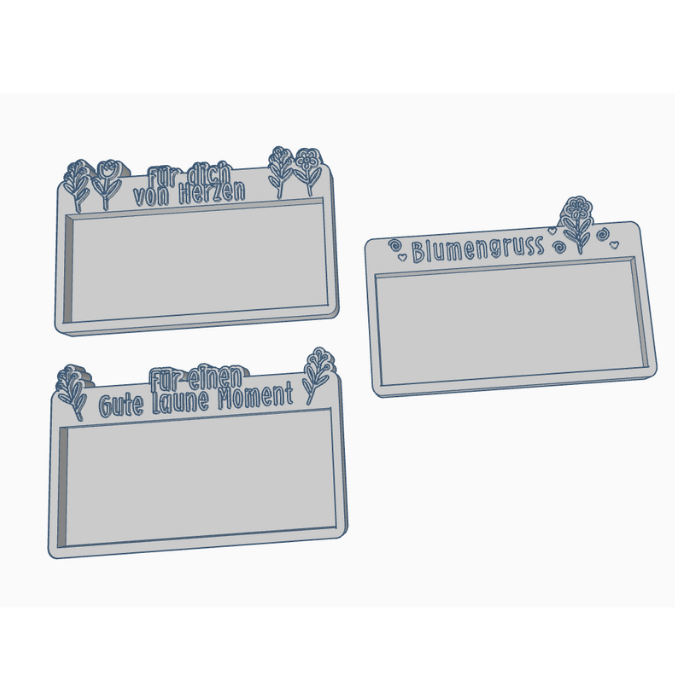 STL 3D Druck Datei Kerzenhalter Kerzenset 3er Blumengruß, Gute Laune Moment & Für dich von Herzen Kerzenverpackung 3D-Druck Datei – Bild 2